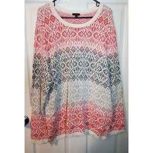 Talbots Sweater 2x Womans Plus Multicolor Pullover Long Sleeve
